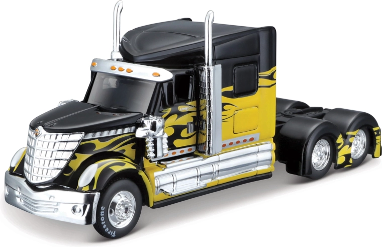 Maisto Design Custom Rigs International Lone Star zwart-geel 1:64