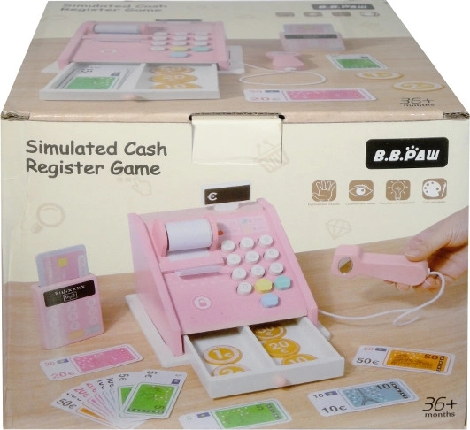 Houten kassa voor kinderen – roze