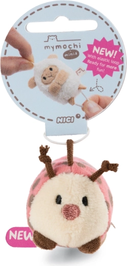Pluchen lieveheersbeestje-hanger Dozz MyMochi Minis met elastische lus 5 cm