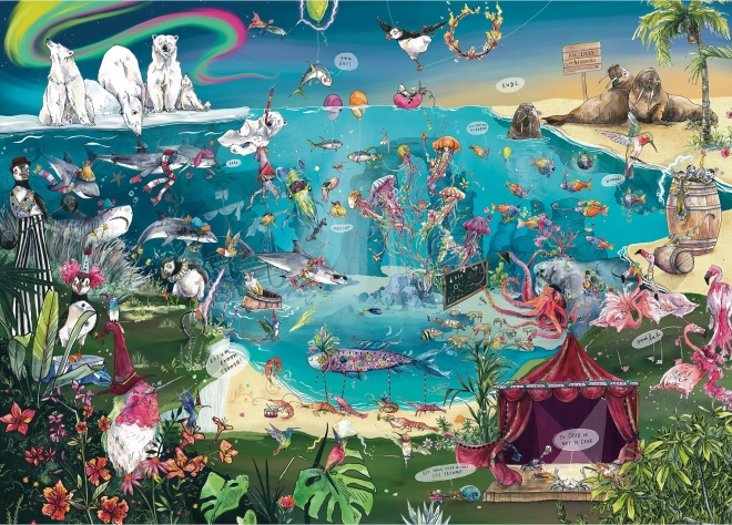 Puzzel Gezelschap van dieren 1000 stukjes GIBSONS