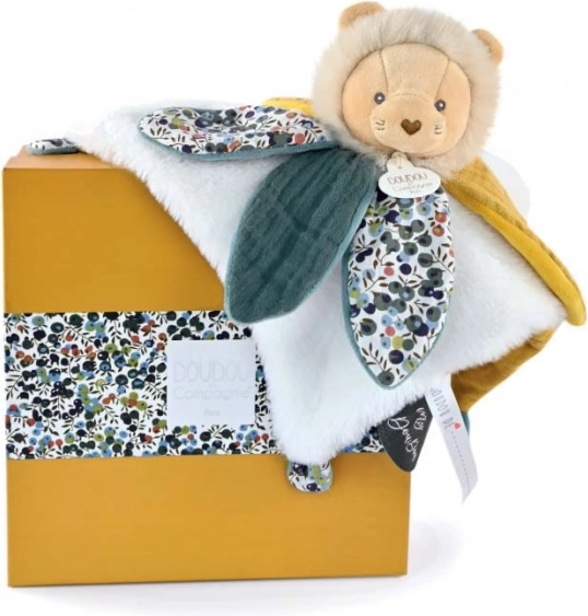 Cadeauset – pluchen leeuwtje knuffeldoekje voor baby’s
