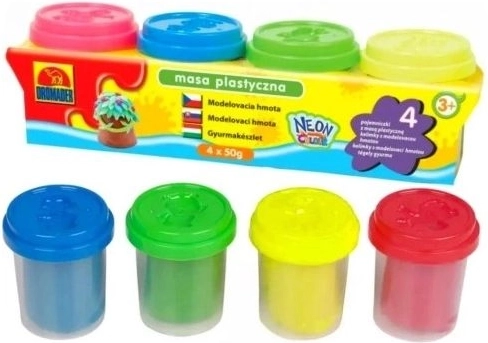 Neon boetseerklei in tubes (4 stuks)