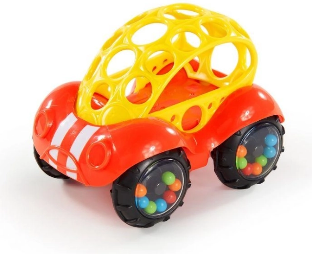 Oball rammelend autootje Rattle & Roll rood voor kinderen vanaf 3 maanden