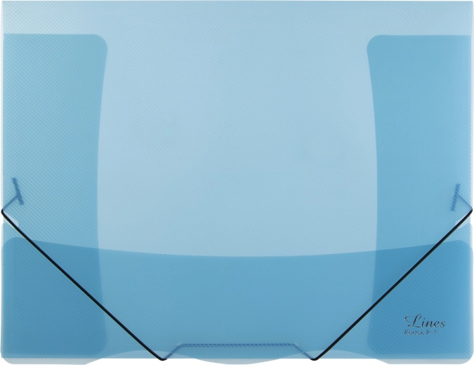 Map met elastiek Lines blauw transparant