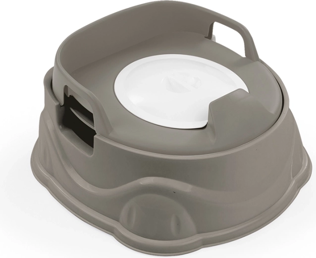 Kinderpotje 3-in-1 met wc-verkleiner en krukje, grijs