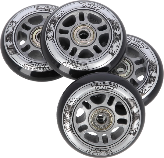 Set wielen voor inline skates 76 × 24 mm met ABEC 9-lagers NILS EXTREME