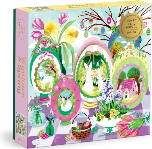 Galison metallic vierkante puzzel Ramen naar de lente 500 stukjes