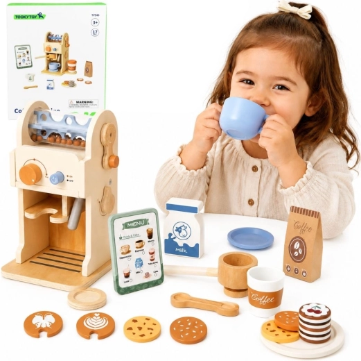 Tooky Toy houten koffiezetapparaat voor kinderen – barista set