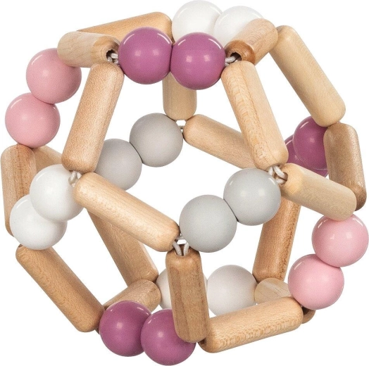 Goki baby tastbare ring met elastisch balletje, roze - 1 stuk