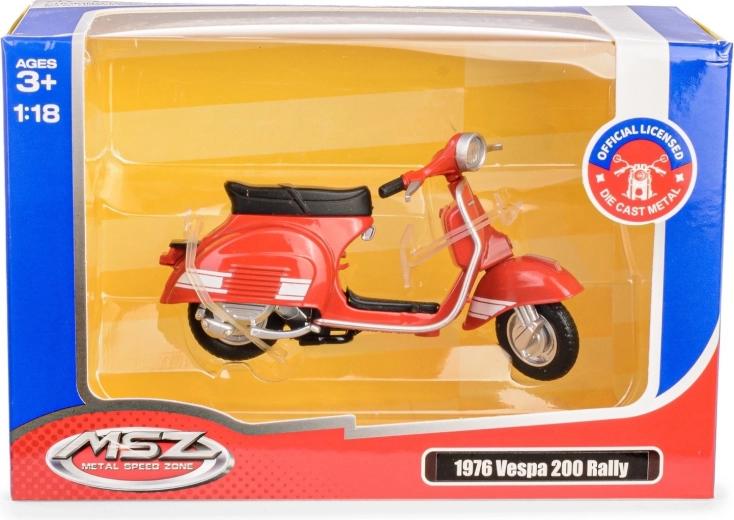 Modelscooter Vespa 200 Rally 1:18 rood (1976)
