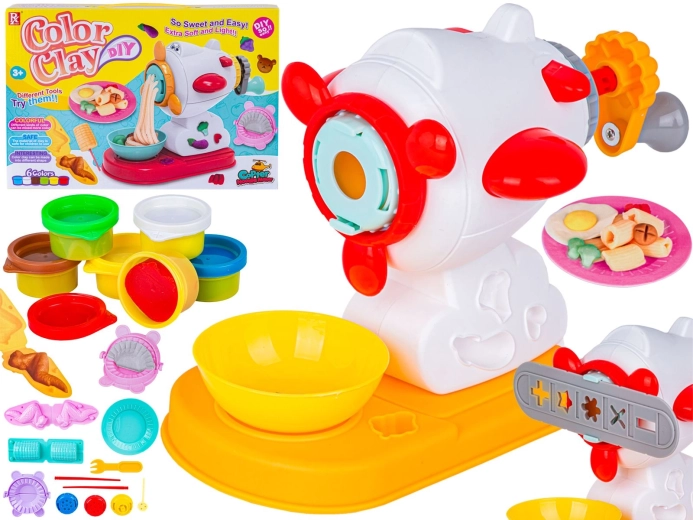 Set voor het maken van pasta van boetseerklei met handpers en vormpjes