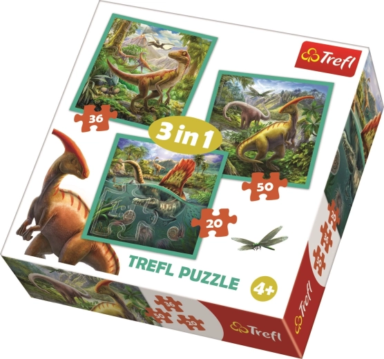 Puzzel 3-in-1 – Geweldige wereld van dinosaurussen TREFL