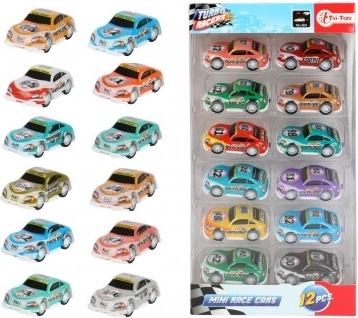Set mini raceautootjes - 12 stuks