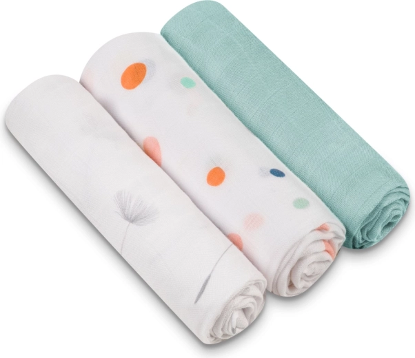 Lionelo bamboe mousseline luiers 3 stuks Dot