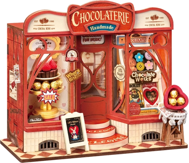 RoboTime Rolife mini chocolaterie – DIY 3D houten miniatuurhuisje