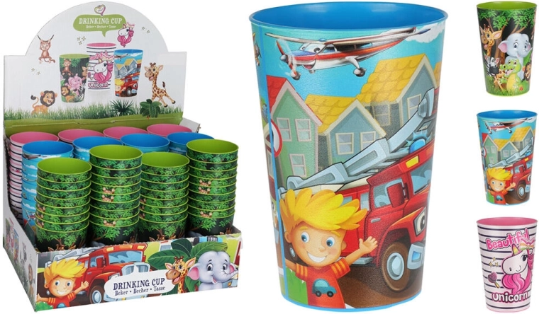 Kinder plastic beker 0,34 l – mix van designs