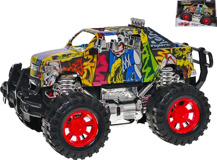 Offroad-auto met graffiti-design 24 cm met vliegwiel