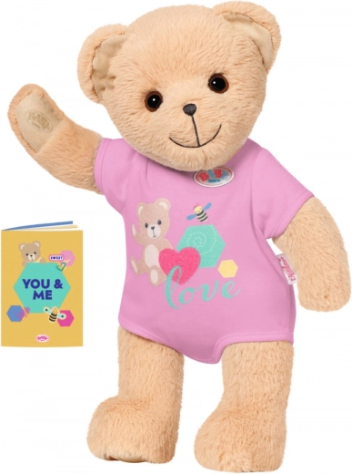 Pluchen teddybeer BABY BORN in roze outfit 36 cm