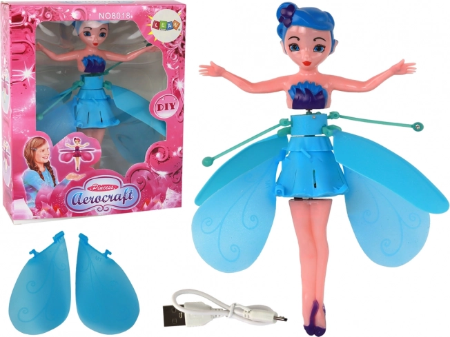Magische vliegende fee – blauw, handgestuurd