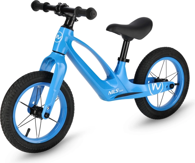 Kinderloopfiets met LED-wielen NILS Fun RB901, 12" luchtbanden, blauw