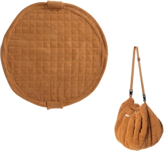 Play&Go Noomad soft teddy speelkleed en speelgoedzak brown