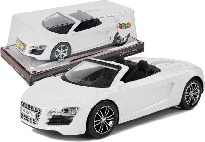 Witte cabriolet speelgoedauto met opwindbare aandrijving 1:18