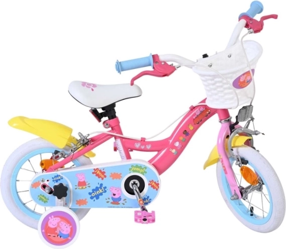 Kinderfiets Peppa Pig 12" met zijwieltjes