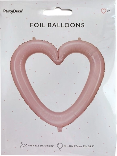 Roze folieballon hart – fotolijst 86 × 83 cm
