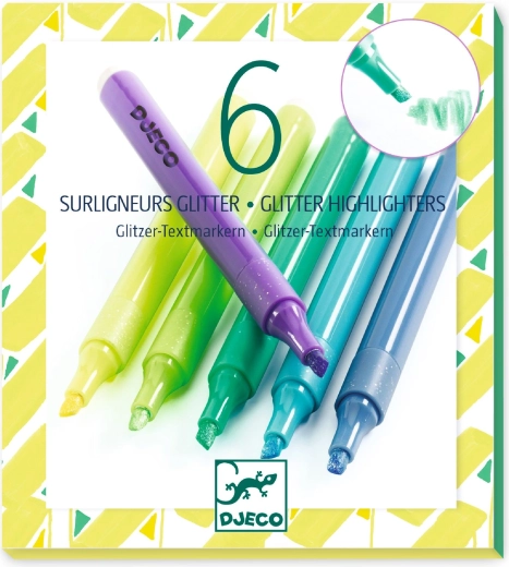 Djeco glinsterende markeerstiften Mojito - 6 stuks