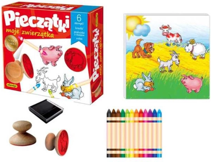 Houten dierenstempels – creatieve set 6 stuks