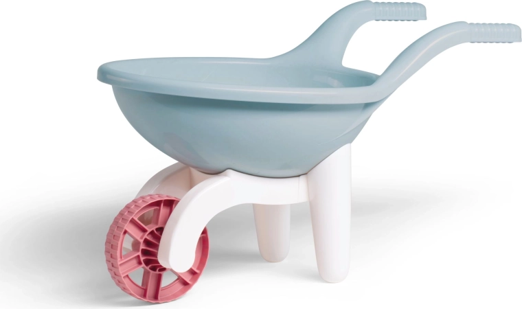 Kinderkruiwagen van gerecycled plastic in pasteltinten