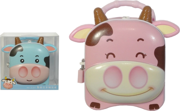 Spaarpot met hangslot en handvat – koe