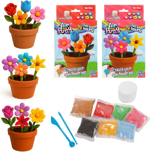Creatieve set om een bloem van boetseerklei te maken