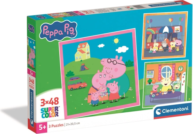 Puzzel Peppa Big 3×48 stukjes CLEMENTONI