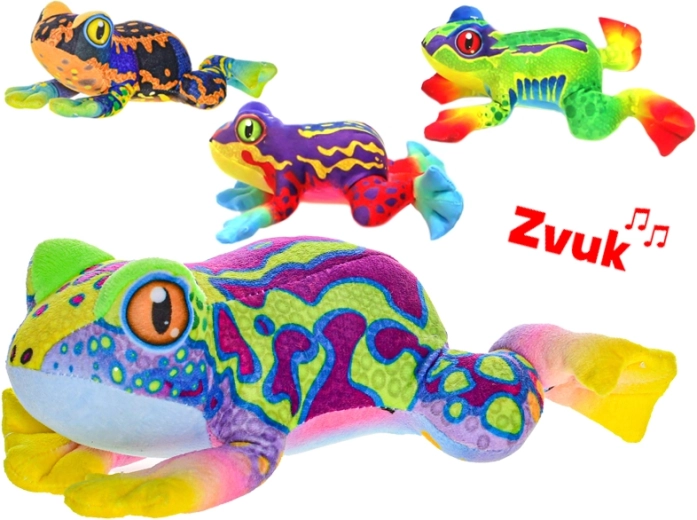 Pluchen kikker met geluid 20 cm