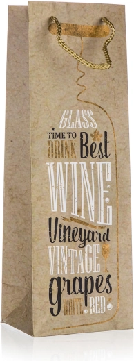 Cadeautas voor fles TIME TO DRINK 12 × 35 × 9 cm