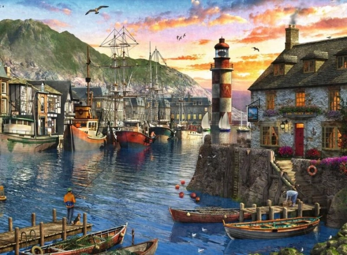 Puzzel Zonsopgang in de Haven 500 stukjes Ravensburger