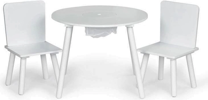 Witte kindertafel met twee stoeltjes ECOTOYS met speelgoednet