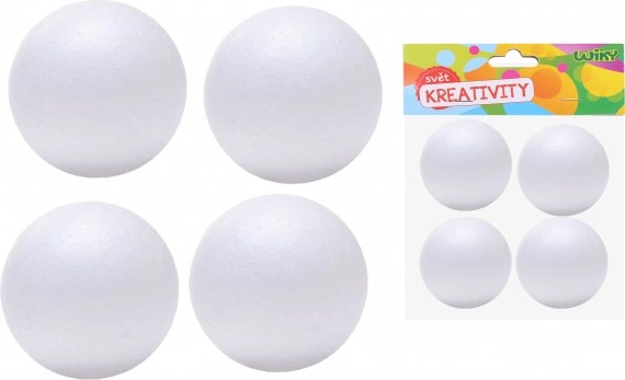 Decoratieve polystyreen ballen 7 cm, 4 stuks