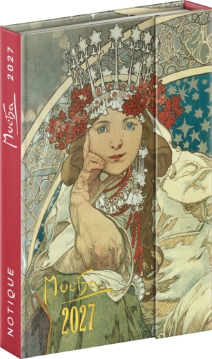 Notique weekplanner met magnetische sluiting Alfons Mucha 2027 11 × 16 cm