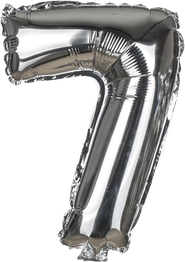 Folieballon cijfer 7, 30 cm – goud en zilver mix