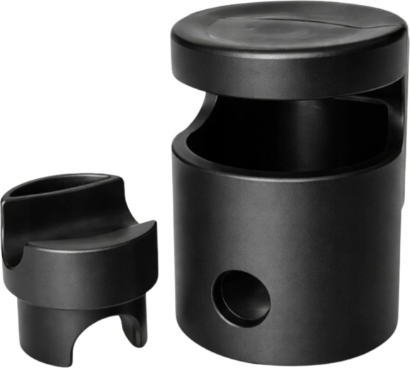 Plastic afdekkap voor trampolinepaal (paddenstoel) met ring, zwart 25 mm
