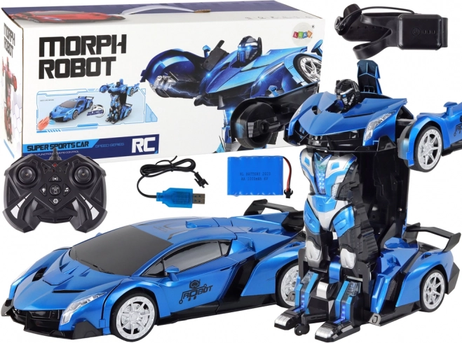 Robotische auto-transformatie R/C 1:10 Blauw gebarenbesturing