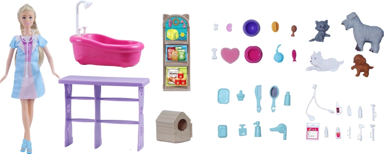 Dierenarts pop met accessoires 30 cm