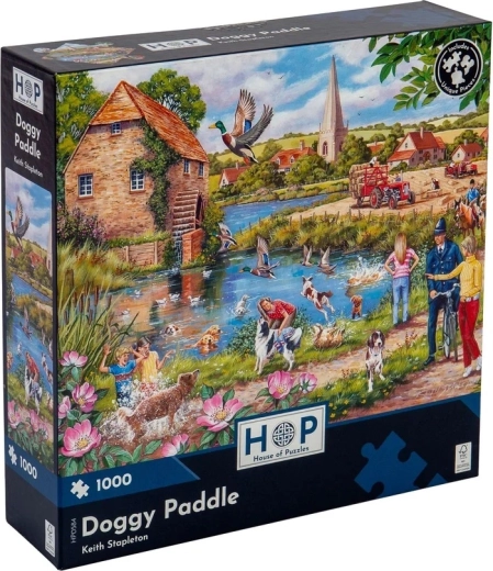 House of Puzzles puzzel Honden zwemmen met 1000 stukjes