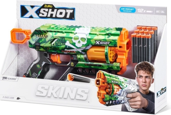 Pistool voor schuimpijltjes X-SHOT Skins Griefer camo – 12 pijltjes