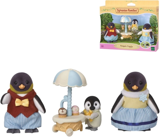 Sylvanian Families pinguïn familie met ijskar - 3 stuks
