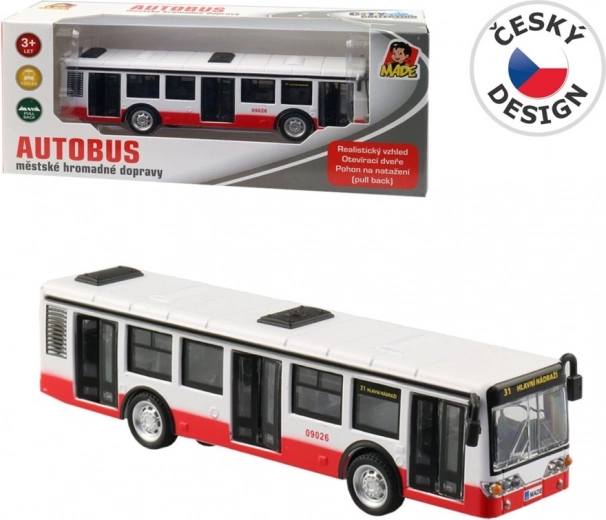 Metalen bus met terugtrekmotor en openslaande deuren