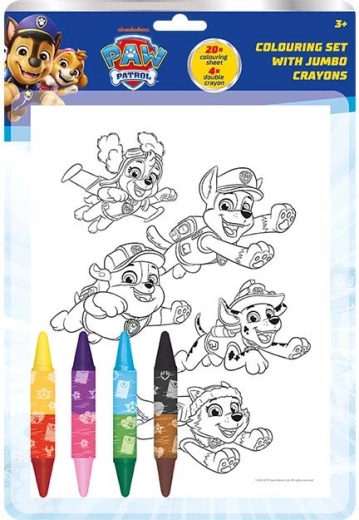 Kleurset Paw Patrol met dubbelzijdige waskrijtjes