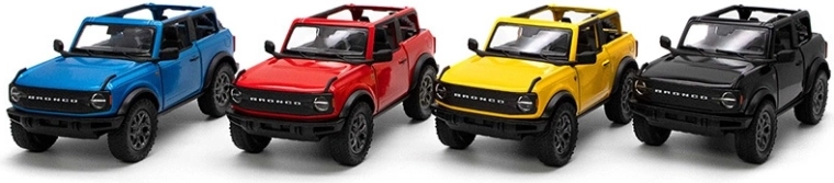 Metalen model Ford Bronco 2022 met terugtrekmotor